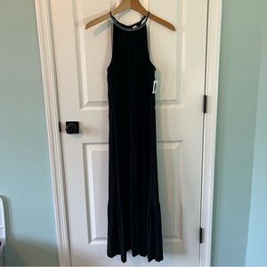 Old Navy black tiered maxi dress size xs petite NEW